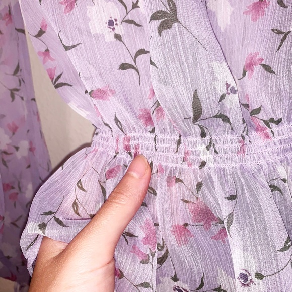 Lumiere Floral Light Pink Purple Blouse - Picture 6 of 8